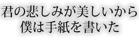 君の悲しみが美しいから僕は手紙を書いた